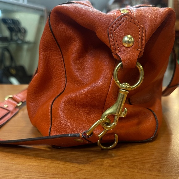 Coach Vibrant Orange Leather Satchel - Picture 8 of 8